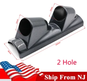 2" 52mm Universal Carbon Fiber A Pillar Pod 2 Holes Gauge Holder Pod Left Driver - Picture 1 of 11