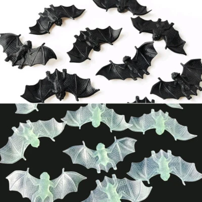50pcs Plastic Luminous Fake Bat Halloween Decorations Haunted House Horror Props - Image 1 of 4