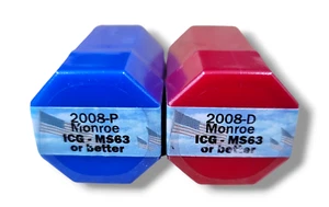 2008 P & D ~ JMONROE PRESIDENTIAL DOLLAR ROLLS ~ ANACS MS63 OR BETTER - Bild 1 von 2