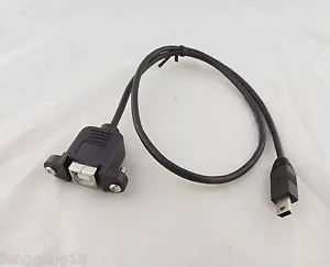 1x Mini 5 Pin Male to USB 2.0 B Female Socket Printer Panel Mount Cable 50cm - Picture 1 of 7