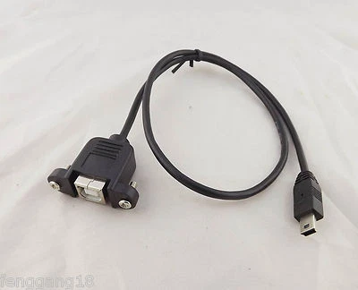 1x Mini 5 Pin Male to USB 2.0 B Female Socket Printer Panel Mount Cable 50cm - Image 1 of 4