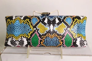 NUEVO BOLSO CLUTCH DE NOCHE LEOPARDO MULTICOLOR. - Imagen 1 de 6