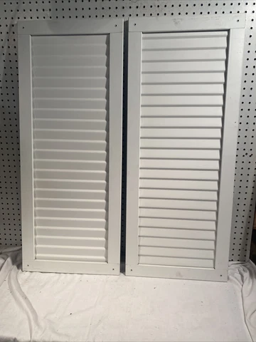 House Window Shutters Pair White Aluminum 16x39 NOS Cover