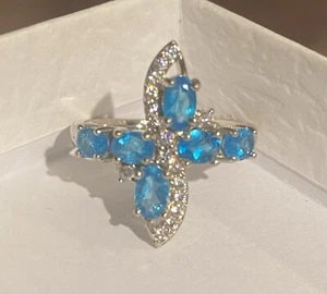 Apatite Ring 925 Sz 6 Or 8 - Picture 1 of 6
