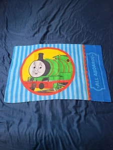 Thomas the Train Friends Pillow Case Percy All Aboard Double Sided Trains 2001 - Picture 1 of 8