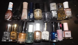 HUGE NEW LOT of 18 assorted nail polishes sally hansen essie revlon pure ice ++ - Picture 1 of 4