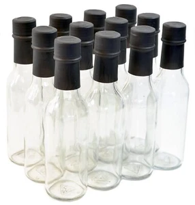 Clear Glass Woozy Bottles with Shrink Caps, 5 Oz, Case of 12 - Picture 1 of 4