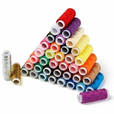Polyester Thread Spool Spun Sewing Assorted Color Supplies Quilting 100 Pcs Set - Image 1 of 4