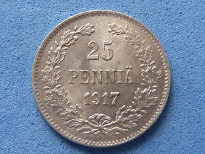 614) Finland Silver 25 Penni 1917 High Grade £3.50 - Picture 1 of 2
