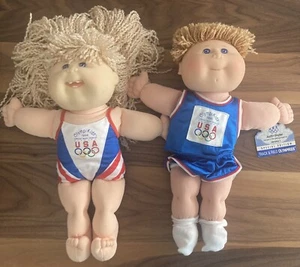 Pair of two (2) - Vintage 1996 OLYMPIKIDS Olympics CABBAGE PATCH KIDS DOLLS - Picture 1 of 8
