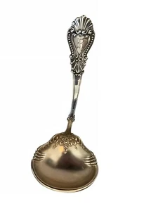 Watson & Newell Mechanics Bead Pattern Sterling Silver Gold Wash Ladle 5.5" - Picture 1 of 5