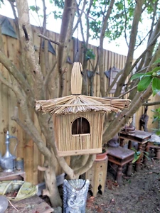 HAND CRAFTED COGON GRASS HANGING BIRD HOUSE - Picture 1 of 11