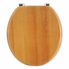 New Universal Heavy Duty Wooden Mdf Toilet Seat With Chrome Hinge Anti Bacterial