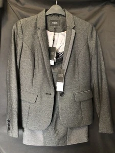 NEW Next Grey Marl Tailored jacket Blazer and Skirt Set (Women’s Size UK 10 / 8 - Picture 1 of 8