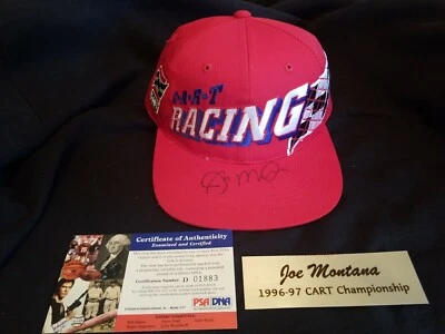 JOE MONTANA HOF GENUINO AUTÉNTICO FIRMADO A MANO AUTOGRAFIADO CARRO CARRERAS GORRA PSA Foto 1 de 4