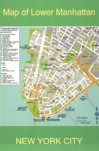 Map of the Financial District of Lower Manhattan, New York City, NY --- Postcard - Picture 1 of 2