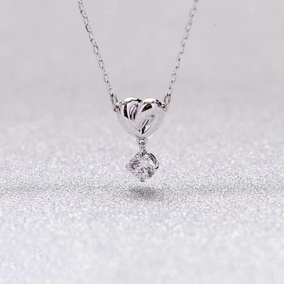 New In GIft Box Lifetime Heart pendant white, rhodium plated - Image 1 of 2