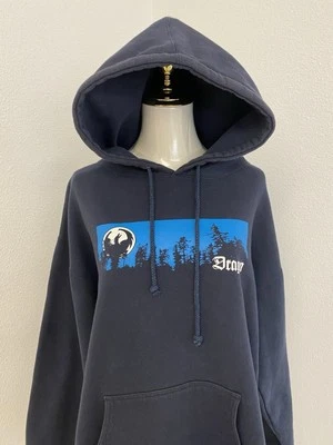 Vintage Y2K Grunge Dragon Skateboard Men’s Hoodie Pullover Size Large Navy Blue - Image 1 of 4