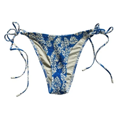 Parte inferior de bikini triángulo para mujer MED azul floral elástico lazo laterales usado en excelente estado natación baño Foto 1 de 4