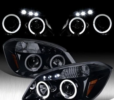 Fit For Chevy Cobalt 2005-2010, Pontiac G5 07-09, Smoke LED Halo Projector Headl - Изображение 1 из 4