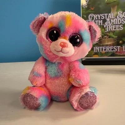 Ty Beanie Boo Franky 6" Multicolor Pastel Bear Plush EUC Soft Toy - Image 1 of 4
