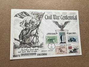 US 1965 FDC Card +Civil War Centennial Set #1178-82 +Fleetwood Card +Lincoln - Picture 1 of 2
