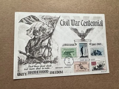 US 1965 FDC Card +Civil War Centennial Set #1178-82 +Fleetwood Card +Lincoln - Image 1 of 2