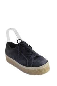 Vince Womens Woven Sole Detail Lace Up Platform Casual Shoes Blue Size 6.5 - Picture 1 of 5