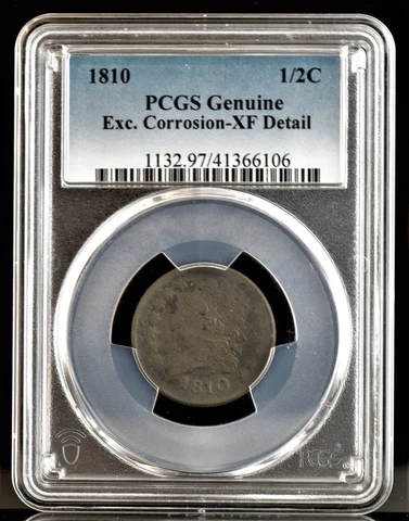 1810 1/2C Classic Head, PCGS Exc. Corrosion-XF Detail Cover