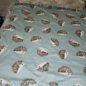 Hedgehogs Tiedye Pet Country Handmade Tie Blanket Oversize Throw 60"X86" - Picture 1 of 5