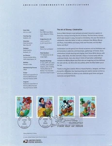 #0512 37c Art of Disney #3912-15 Souvenir Page - Picture 1 of 1