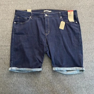 Levis Shorts Womens Size 24 W Blue Classic Bermuda Jean Cuffed Denim NEW NWT - Image 1 of 4