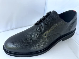 New Hugo Boss Men's Shoes Atlanta Derb Grbl Size 11 Black Leather - Picture 1 of 17