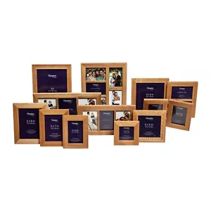 New England Solid Oak Wood Photo Picture Frames Square Rectangle Multi Aperture - Picture 1 of 64