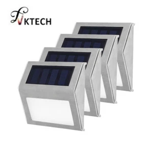 1-4 pièces 3 LED lumière solaire en acier inoxydable énergie solaire jardin - Picture 1 of 10