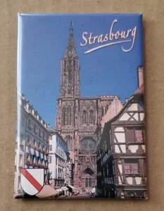 Imán de recuerdo rectangular para nevera Estrasburgo Francia - Imagen 1 de 4