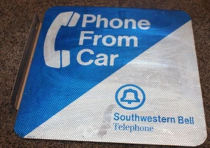 SOUTHWEST BELL Two-Sided Aluminum Advertising Sign Phone From Car 18" X 18" - Picture 1 of 5