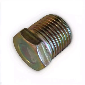 1/2" Male NPT Hex Head Plug, Zinc Plated Steel - Picture 1 of 3