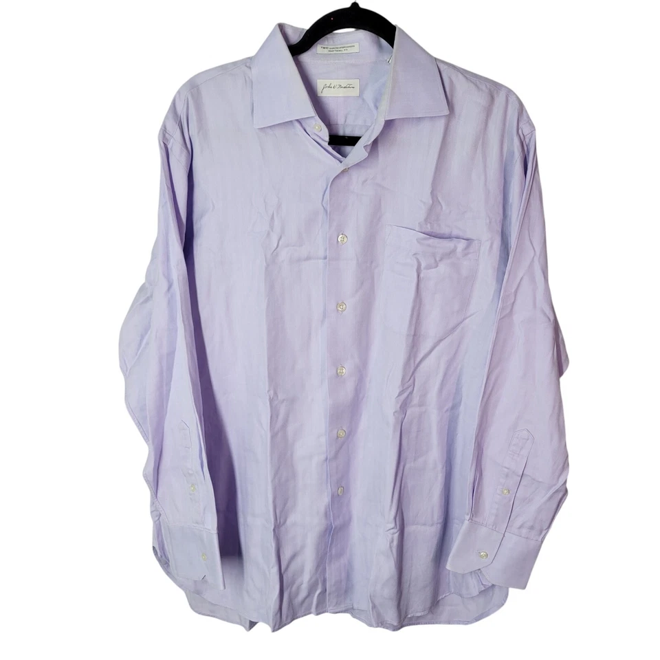 Camisa de vestir John W. Nordstrom para hombre talla 16,5 33 púrpura lisa manga larga Foto 1 de 4