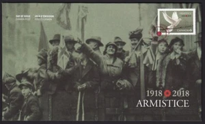 ARMISTICE = DOVE & BARBER WIRE = Official FDC Canada 2018 - Picture 1 of 1
