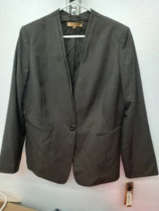 -ALEX MARIE Women's Dress Suit Jacket Size 14 NWT Brown, no collar, 3/4 sleeves - Picture 1 of 7