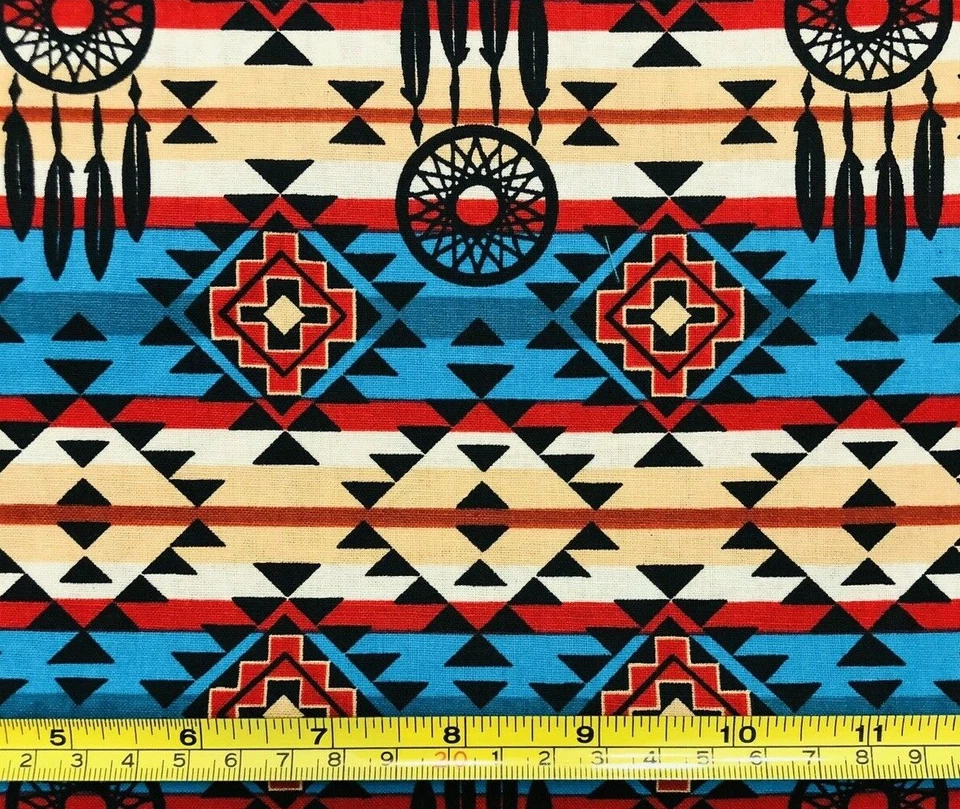 Tina Scrap 9"x21" NATIVE AMERICAN DREAM CATCHER 100% cotton Fabric - Image 1 of 1