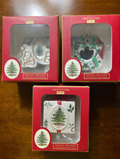 RARE 3 Spode Christmas Tree Ornaments WREATH /PEACE/GIFT BOX & FAST FREE SHIP!