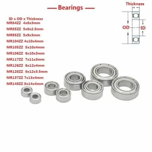 MR84ZZ-MR148ZZ Miniature  Deep Groove Ball Double Shield Bearings Bearing Steel  - Picture 1 of 4