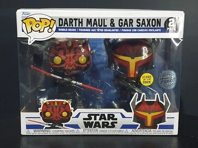 Funko POP! Pacote com 2 Darth Maul And Gar Saxon GITD brilho no escuro Star Wars - Imagem 1 de 4
