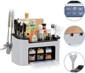 Multi-Function Spice Rack Organizer Storage Box,Seasoning,Cutlery,Cut Board Rack - Picture 1 of 7