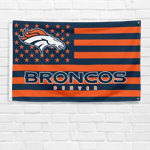 For Denver Broncos Football Fans 3x5 ft American Flag NFL Gift  Banner