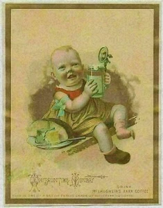 Whitsuntide Monday - McLaughlins XXXX Coffee - Victorian Trade Card ca.1880 - Picture 1 of 2