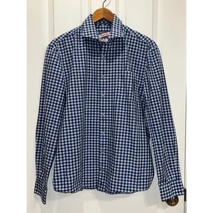 Camisa Johnnie O Hangin Out Para Hombres Azul Guinga Abotonada Talla Mediana - Imagen 1 de 3