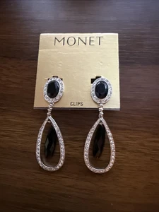 Vintage Monet Clip On Earrings - Picture 1 of 5